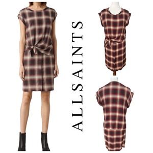 ALLSAINTS Heny Check Plaid Sleeveless Shift Dress Size 4
